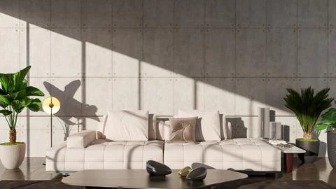 Living room 3d render Stock Illustration