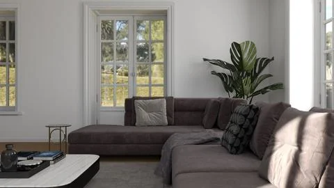 Living room 3d render Illustrazione stock