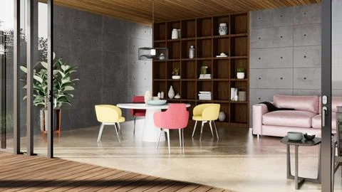 Living room 3d render Stock Illustration