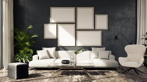 Living room 3d render Stock Illustration