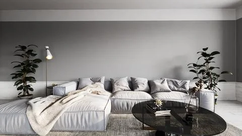Living room 3d render Stock Illustration