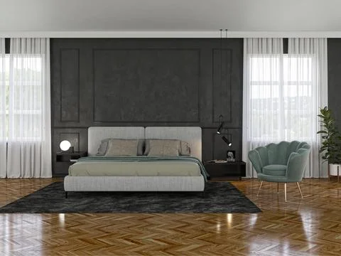 Living room 3d render Stock Illustration