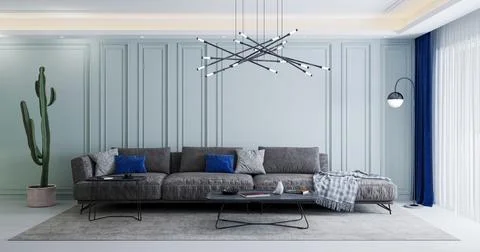 Living room 3d render Stock Illustration