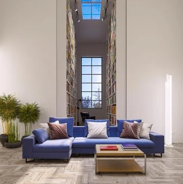 Living room 3d render Stock Illustration