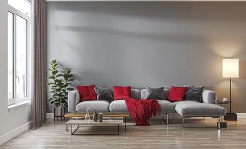 Living room 3d render Stock Illustration