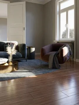 Living room 3d render Stock Illustration