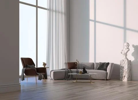 Living room 3d render Illustrazione stock