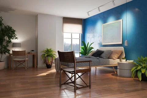 Living room 3d render Stock Illustration