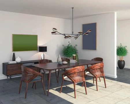 Living room 3d render Stock Illustration