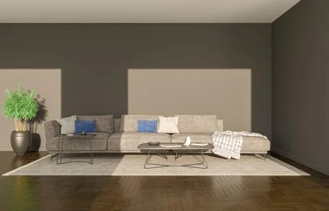 Living room 3d render Stock Illustration