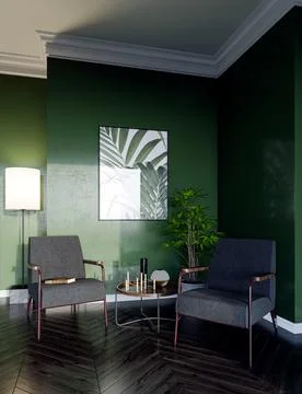Living room 3d render Stock Illustration