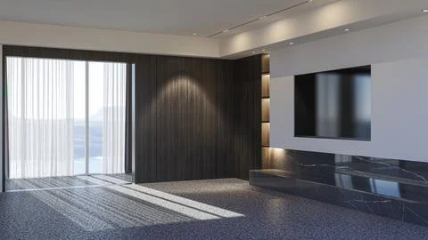 Living room 3d render Stock Illustration