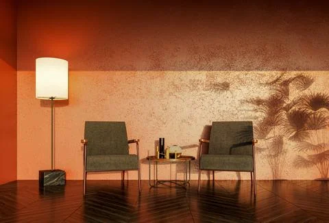 Living room 3d render Stock Illustration