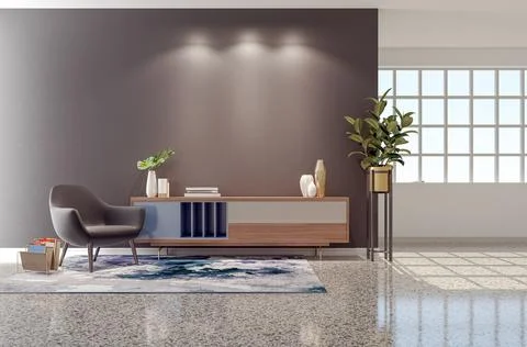 Living room 3d render Stock Illustration