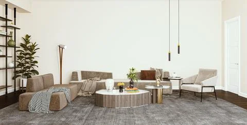 Living room 3d render Stock Illustration