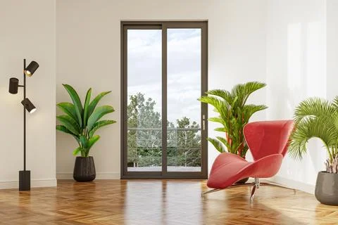 Living room 3d render Stock Illustration