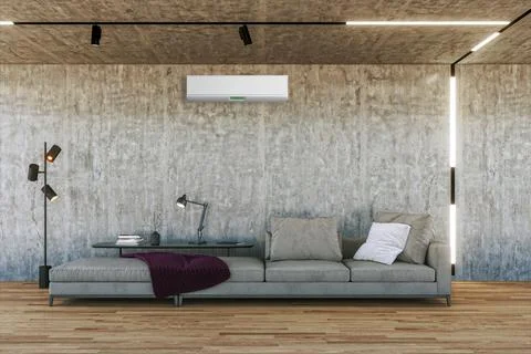 Living room 3d render Stock Illustration