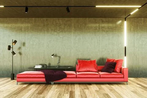 Living room 3d render Stock Illustration