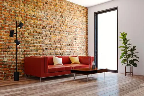Living room 3d render Stock Illustration