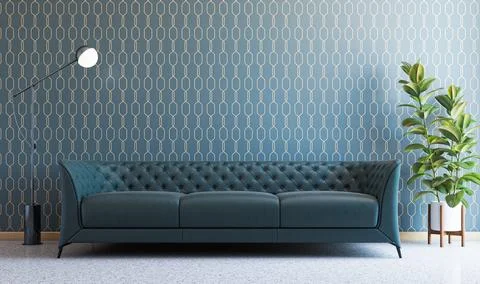 Living room 3d render Stock Illustration