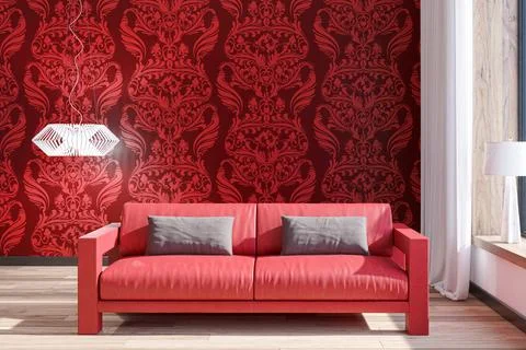 Living room 3d render Stock Illustration