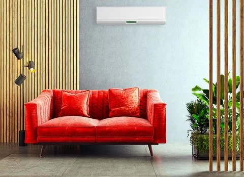 Living room 3d render Stock Illustration