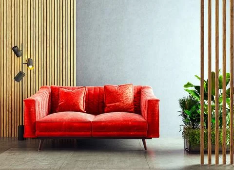 Living room 3d render Stock Illustration