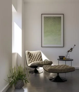 Living room 3d render Stock Illustration