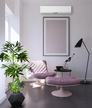 Living room 3d render Stock Illustration
