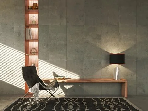 Living room 3d render Stock Illustration