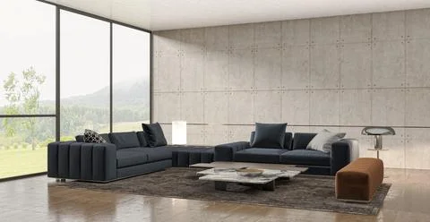 Living room 3d render Stock Illustration
