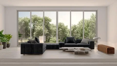 Living room 3d render Stock Illustration
