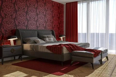 Living room 3d render Stock Illustration
