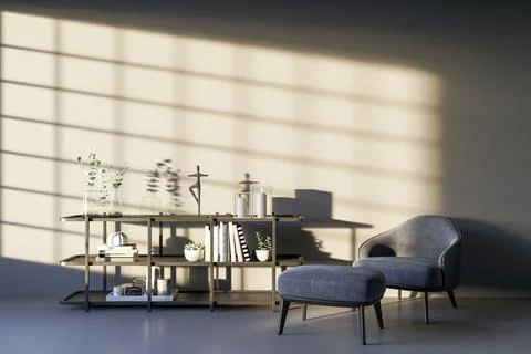 Living room 3d render Stock Illustration