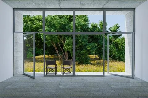 Living room 3d render Stock Illustration