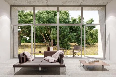 Living room 3d render Stock Illustration