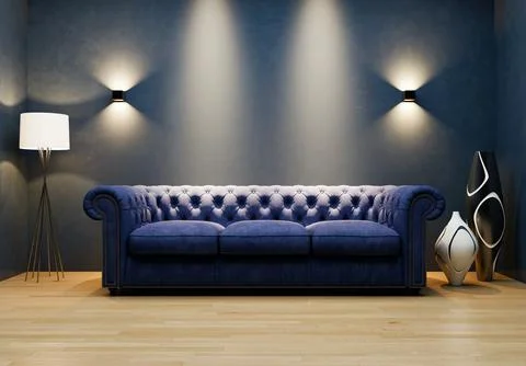 Living room 3d render Stock Illustration