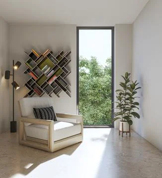 Living room 3d render Illustrazione stock