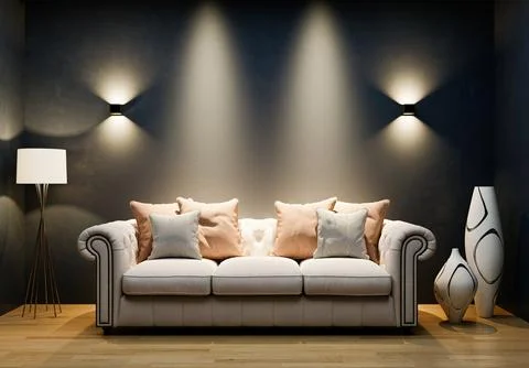 Living room 3d render Stock Illustration