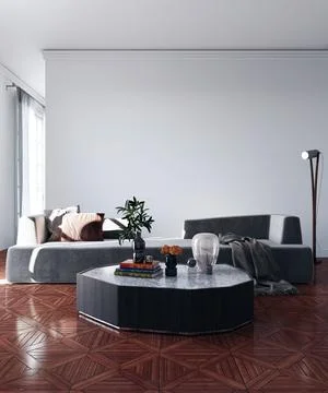 Living room 3d render Stock Illustration
