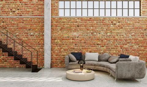 Living room 3d render Stock Illustration