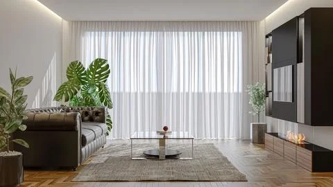 Living room 3d render Stock Illustration