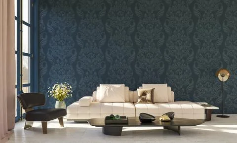 Living room 3d render Stock Illustration