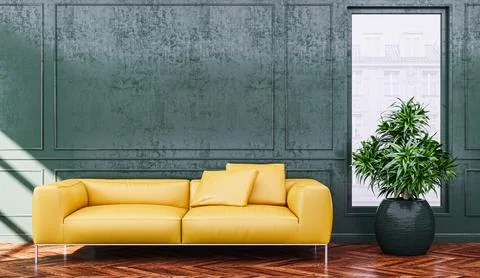 Living room 3d render Stock Illustration