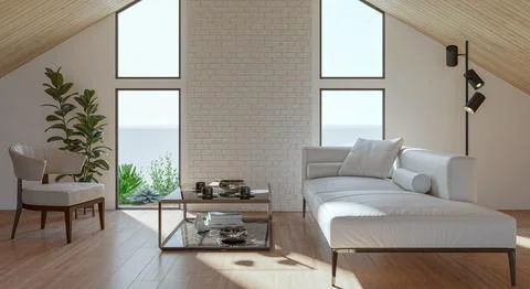 Living room 3d render Stock Illustration