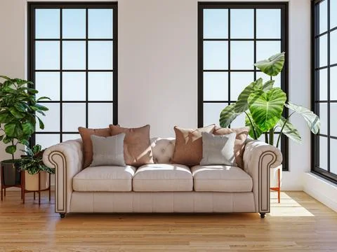 Living room 3d render Stock Illustration