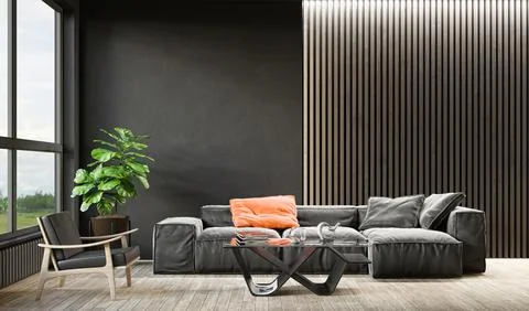 Living room 3d render Stock Illustration