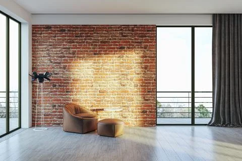 Living room 3d render Stock Illustration