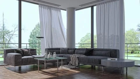 Living room 3d render Illustrazione stock
