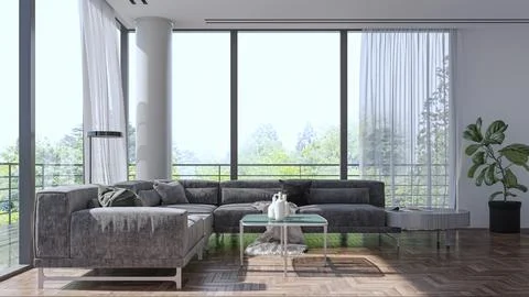 Living room 3d render Stock Illustration